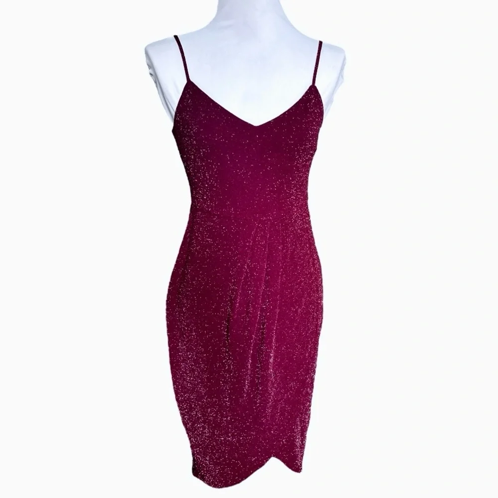wine glitter dress Wine Sequin Dress – Lakhina Couture main image 0